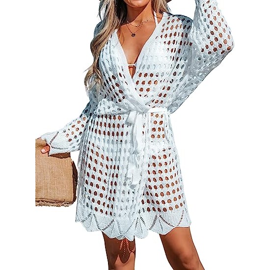 Swimsuit Beach Mini Dress with Long Sleeves