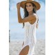 Women's Swimwear White Bikini Cover-Up Sexy Sleeveless