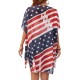 American Flag Print Kimono Lightweight Cardigan