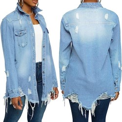 Distressed Jean Jacket for Women