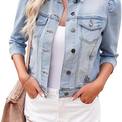 Womens Jean Jacket Cropped Denim Jackets