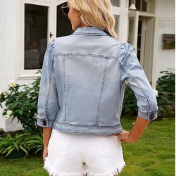 Womens Jean Jacket Cropped Denim Jackets