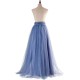 Tulle Skirt Floor Length A Line with Bowknot Belt High Waisted