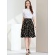 Floral Skirt for Women's Knee Length A-line Summer Skirt