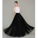 Long Floor Length Wedding Evening Party Prom Tulle Skirt with Slit