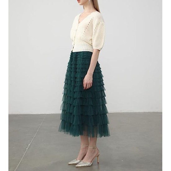 Women’s 18 Layered Ruffles Tulle Skirt