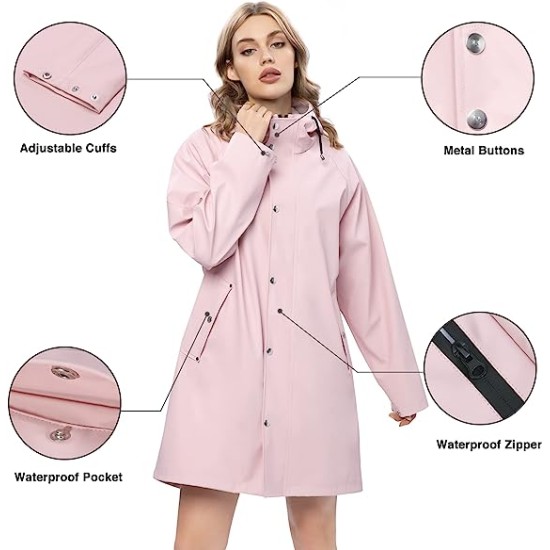 Waterproof Jacket Outdoor Ladies Lightweight Trench Coat