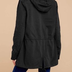 Womens Hoodies Zip Up Parka Casual Drawstring Coat