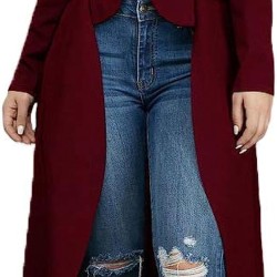 Women Long Dovetail Gothic Trench Coat Front Zipper Up Tailcoat Jacket