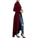 Women Long Dovetail Gothic Trench Coat Front Zipper Up Tailcoat Jacket